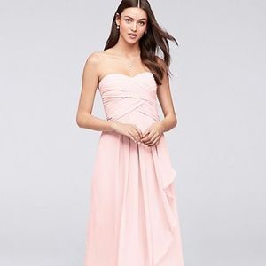 Strapless Crinkle Chiffon Dress in Petal, Size 10